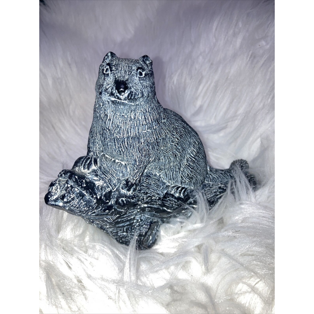 RARE Large Wolf Originals Eskimo Inuit Squirrel Canada Carving Vintage Decor